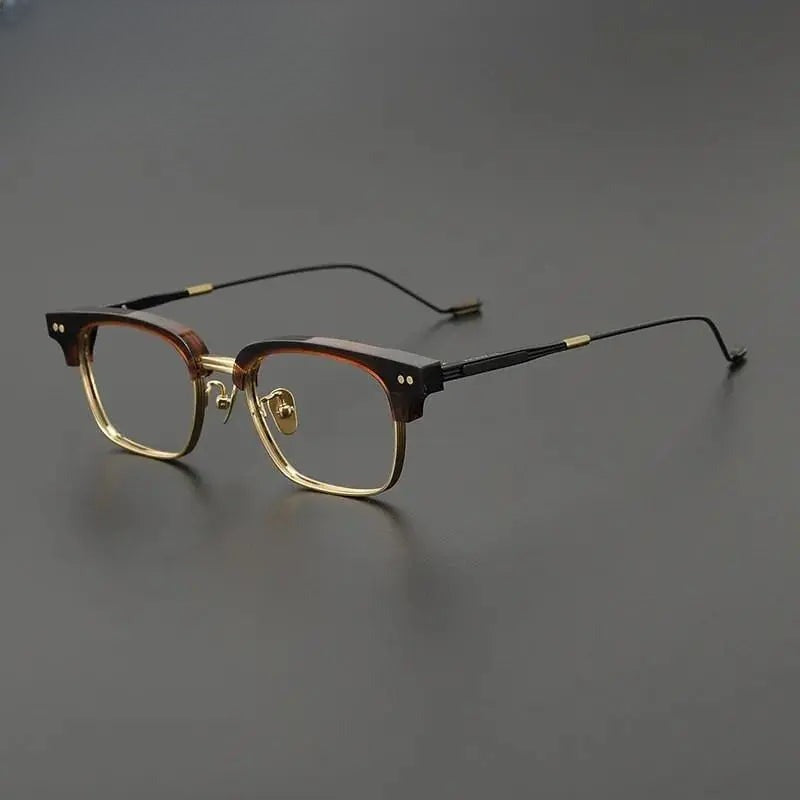 Unisex Square Full Rim Titanium Prescription Glasses Gxyj1129 — view 6 | Rx Spectacle