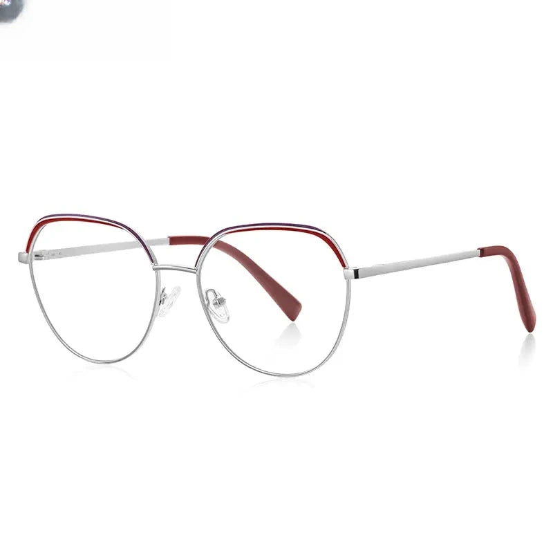 Unisex Round Full Rim Titanium Flat Top Reading Glasses 3098 — view 10 | Rx Spectacle