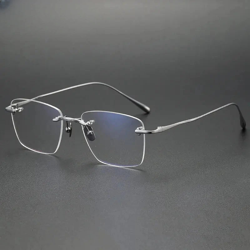 Men's Polygon Rimless Titanium Prescription Glasses 480954 — view 3 | Rx Spectacle