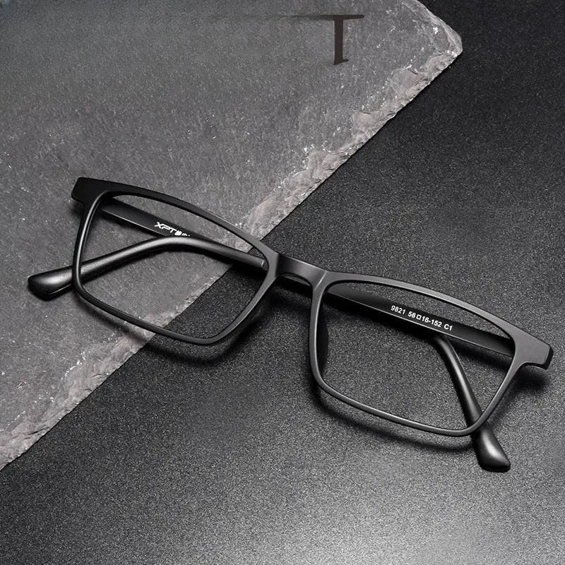 Unisex Square Full Rim Titanium Prescription Glasses 9821 — view 1 | Rx Spectacle