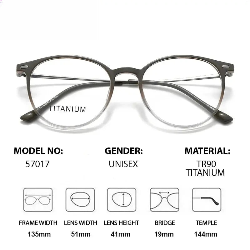 Women's Round Full Rim Titanium Prescription Glasses 57017 — view 2 | Rx Spectacle
