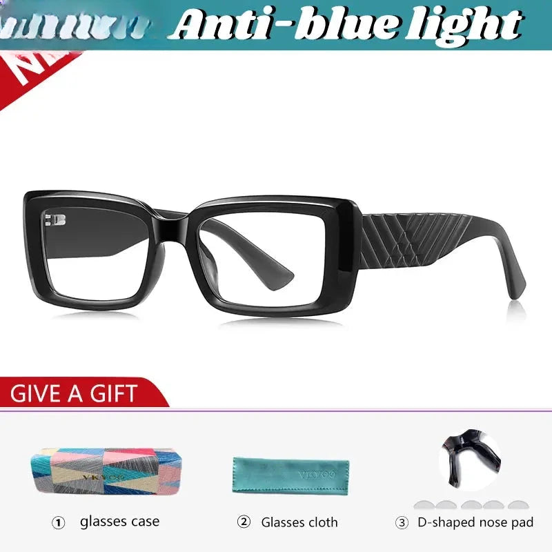 Women's Rectangular Full Rim Titanium Prescription Glasses 512247 — view 5 | Rx Spectacle