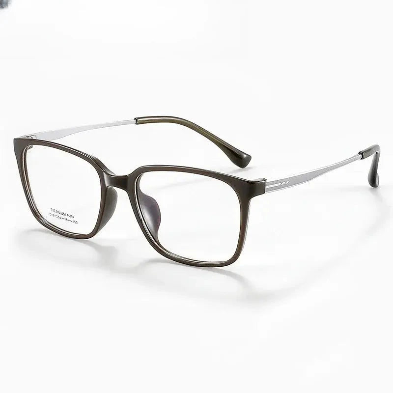 Unisex Square Full Rim Titanium Prescription Glasses 66014 — view 6 | Rx Spectacle