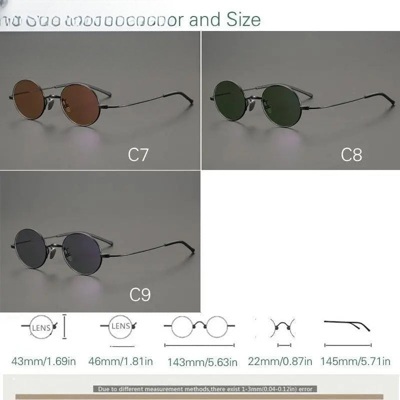 Men's Round Full Rim Titanium Prescription Glasses — view 14 | Rx Spectacle