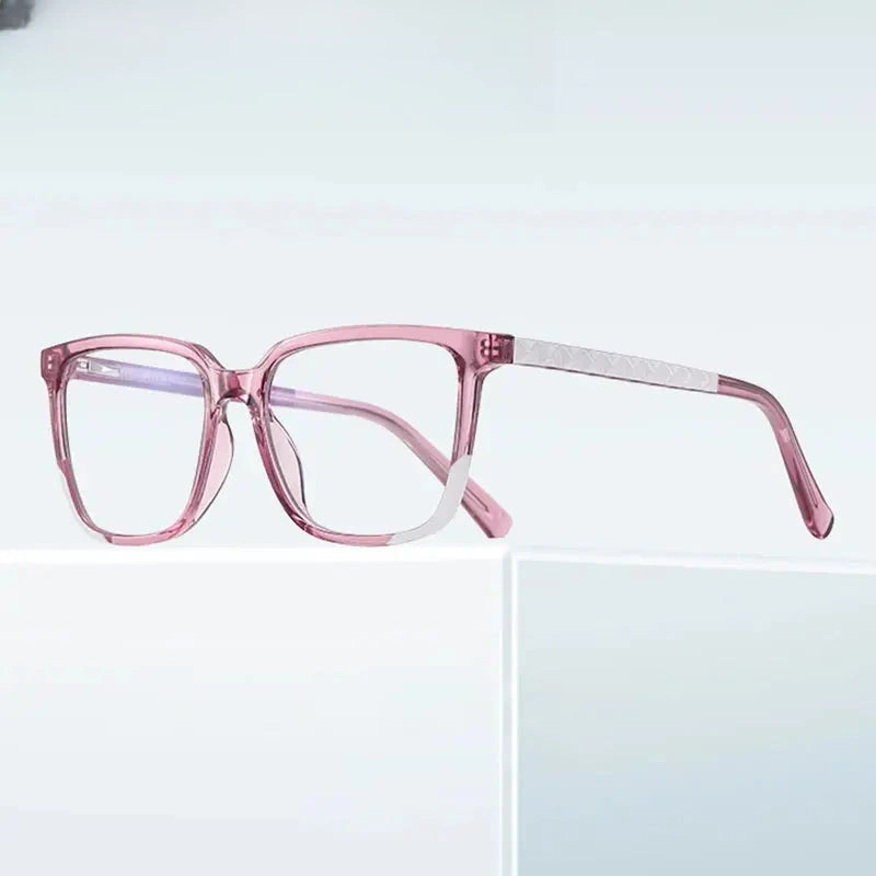 Women's Square Full Rim Titanium Prescription Glasses 213544 — view 1 | Rx Spectacle