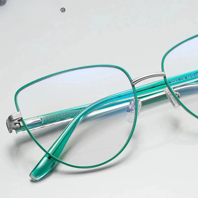 Unisex Cat Eye Full Rim Alloy Reading Glasses 3065 — view 3 | Rx Spectacle