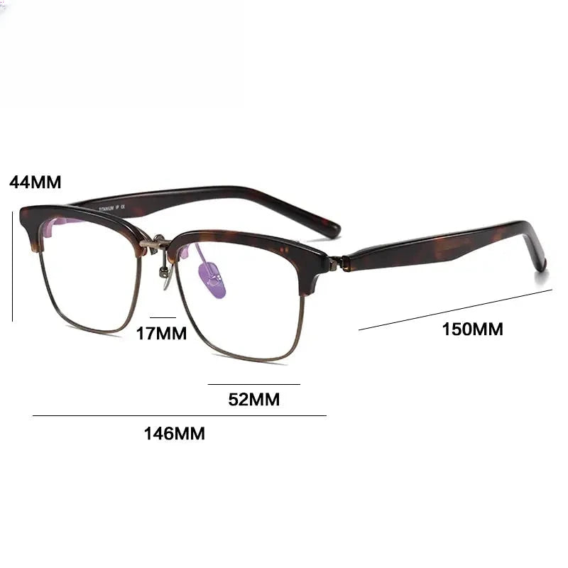 Unisex Square Full Rim Titanium Reading Glasses 62796 — view 2 | Rx Spectacle