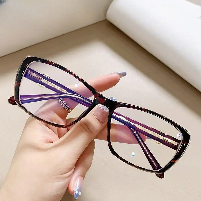 Women's Square Full Rim Titanium Prescription Glasses 7872 — view 3 | Rx Spectacle