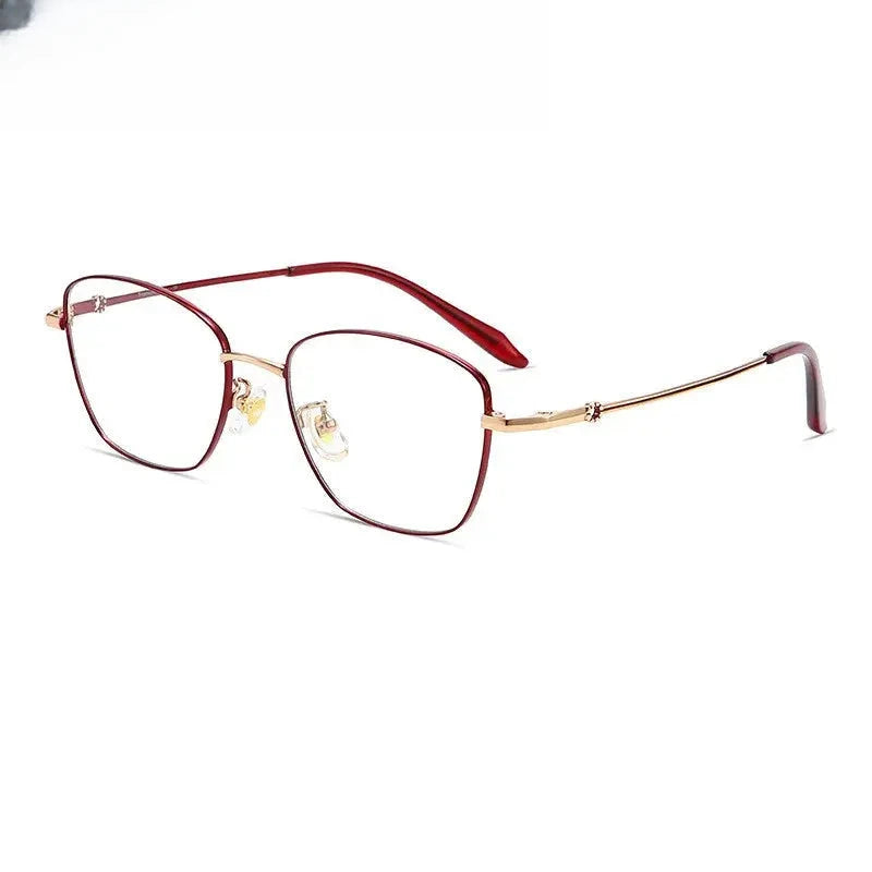 Women's Cat Eye Full Rim Titanium Prescription Glasses 70703 — view 4 | Rx Spectacle