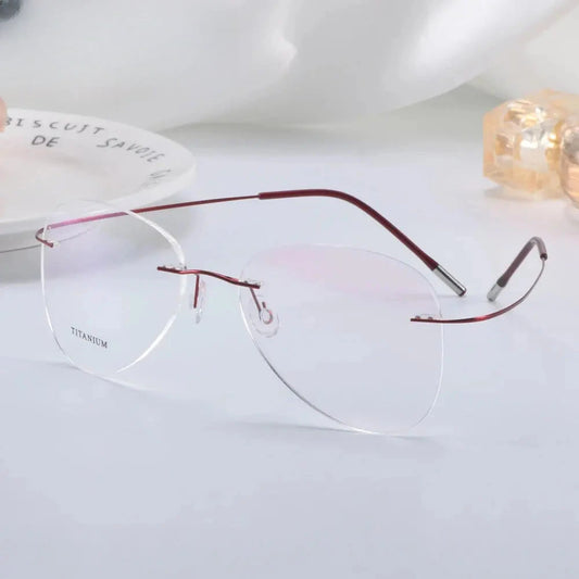 Unisex Oval Rimless Titanium Prescription Glasses 200024 — view 1 | Rx Spectacle