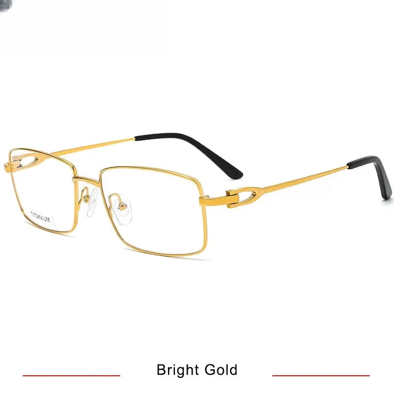 Men's Square Full Rim Titanium Oversized Prescription Glasses 710369 — view 3 | Rx Spectacle