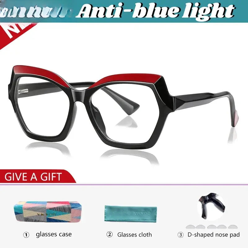 Women's Polygon Full Rim Titanium Reading Glasses 97043 — view 5 | Rx Spectacle
