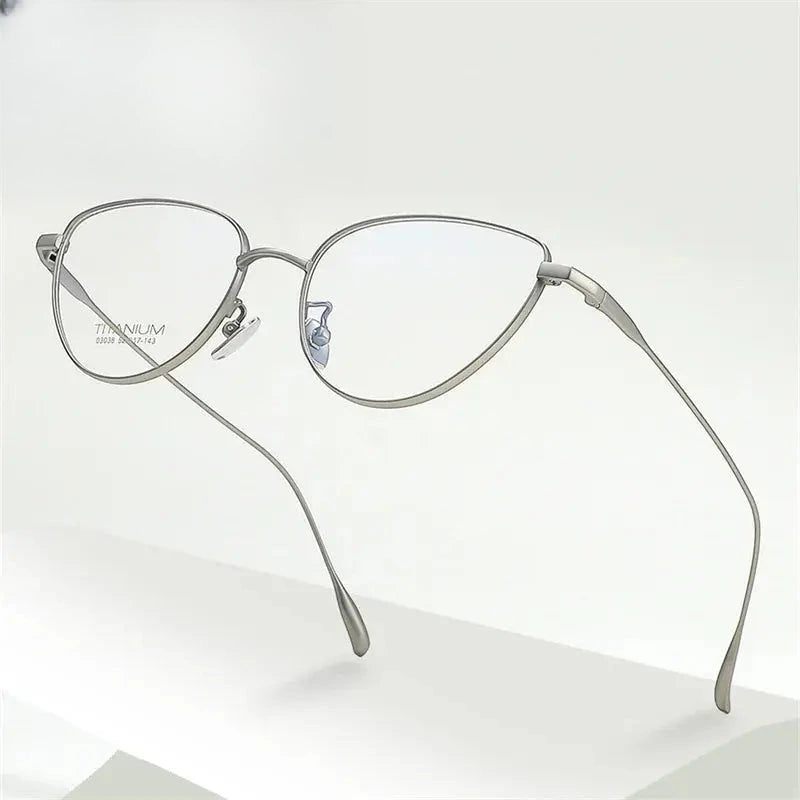 Women's Cat Eye Full Rim Titanium Prescription Glasses 303038 — view 1 | Rx Spectacle