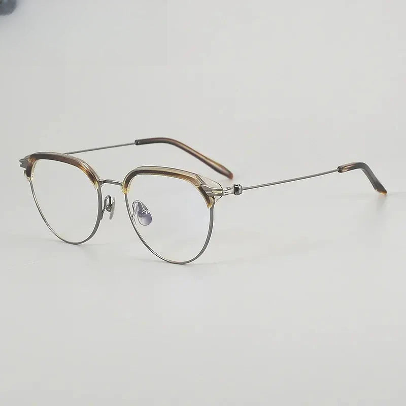 Unisex Oval Full Rim Titanium Prescription Glasses 882410 — view 4 | Rx Spectacle