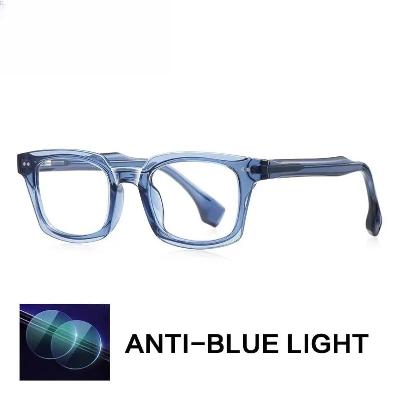 Unisex Square Full Rim Titanium Prescription Glasses 672084 — view 4 | Rx Spectacle
