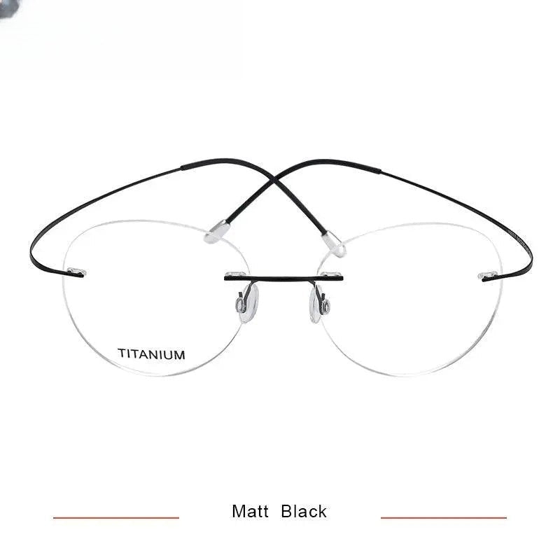 Unisex Round Rimless Titanium Prescription Glasses Kr16017 — view 8 | Rx Spectacle