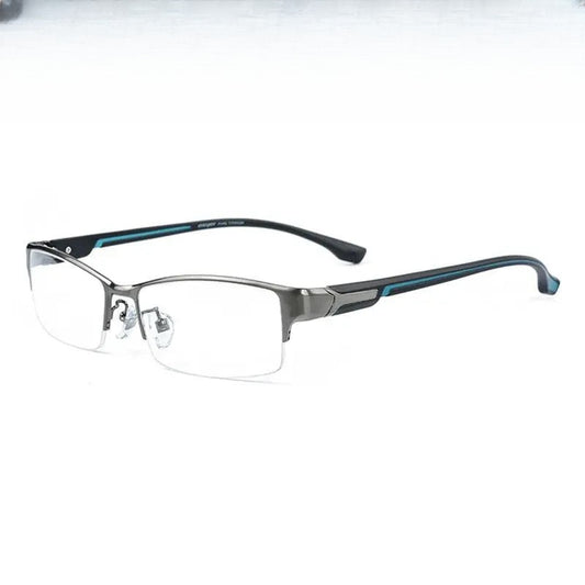 Men's Rectangular Semi-Rimless Titanium Prescription Glasses L266 — view 1 | Rx Spectacle