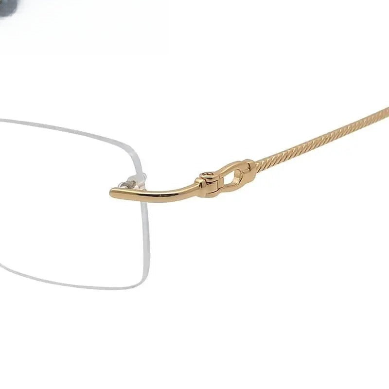 Unisex Square Rimless Titanium Prescription Glasses Kr8661 — view 7 | Rx Spectacle