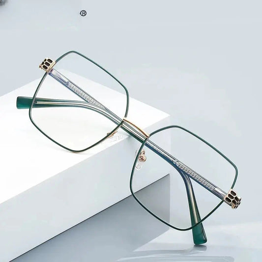 Women's Polygon Full Rim Alloy Reading Glasses 43140 — view 1 | Rx Spectacle
