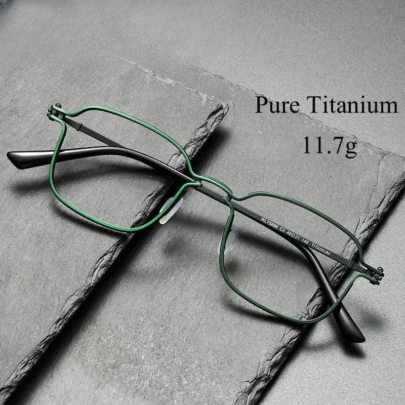 Unisex Square Full Rim Titanium Prescription Glasses 5898 — view 1 | Rx Spectacle