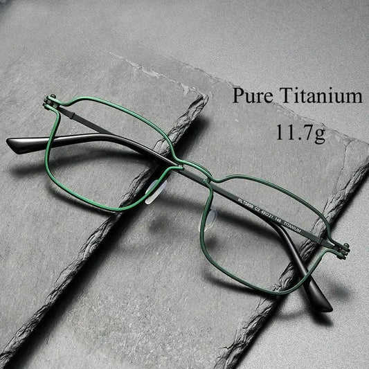 Unisex Square Full Rim Titanium Prescription Glasses 5898 — view 1 | Rx Spectacle