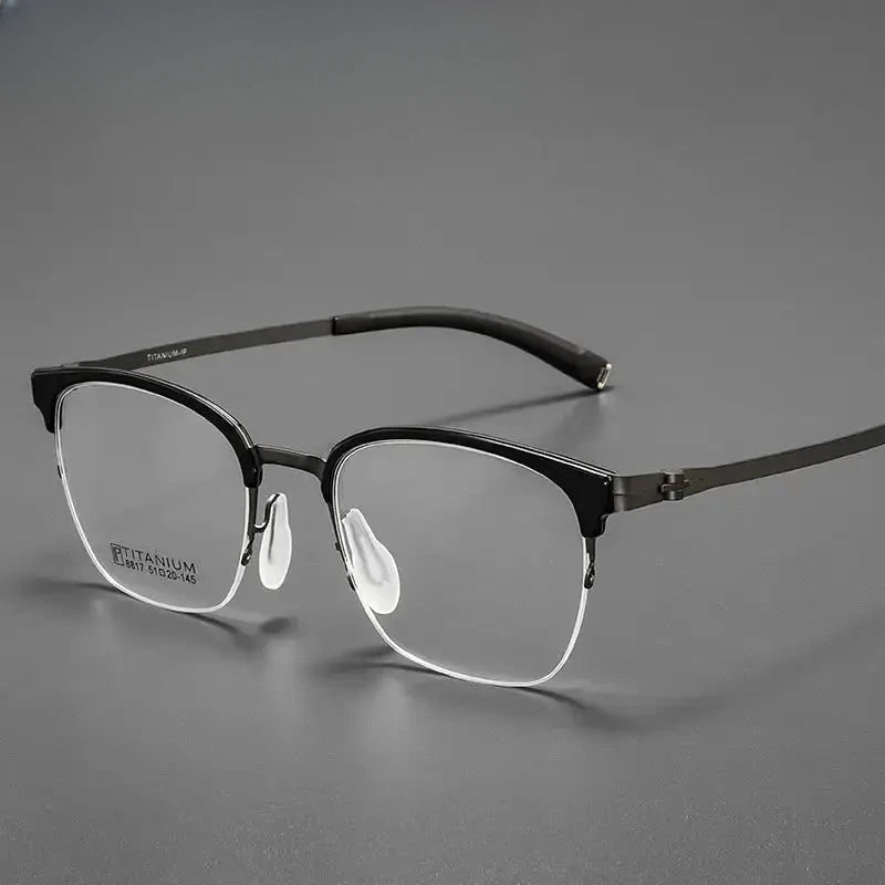 Women's Square Full Rim Titanium Prescription Glasses 618817 — view 1 | Rx Spectacle