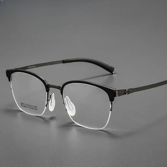 Women's Square Full Rim Titanium Prescription Glasses 618817 — view 1 | Rx Spectacle