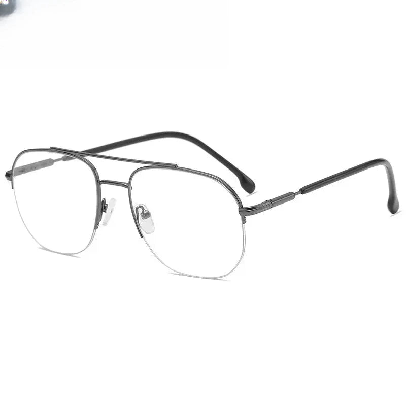 Unisex Square Semi-Rimless Titanium Prescription Glasses 95926 — view 1 | Rx Spectacle