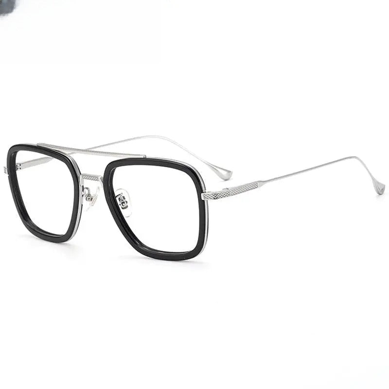 Unisex Square Full Rim Titanium Double Bridge Prescription Glasses T927 — view 3 | Rx Spectacle