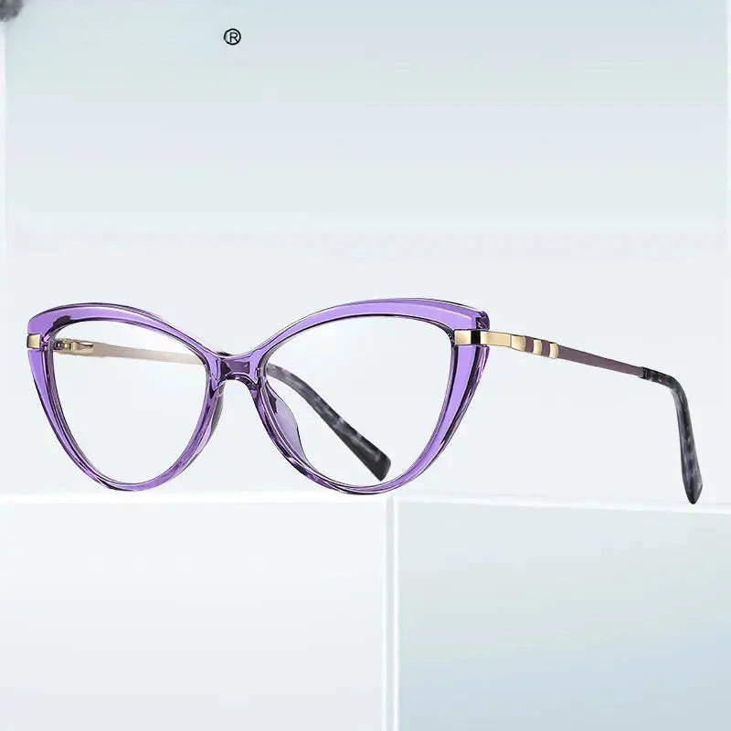 Women's Cat Eye Full Rim Titanium Reading Glasses 2111 — view 2 | Rx Spectacle