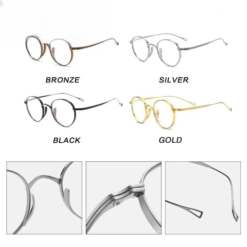 Unisex Round Full Rim Titanium Prescription Glasses Gxyj485 — view 10 | Rx Spectacle