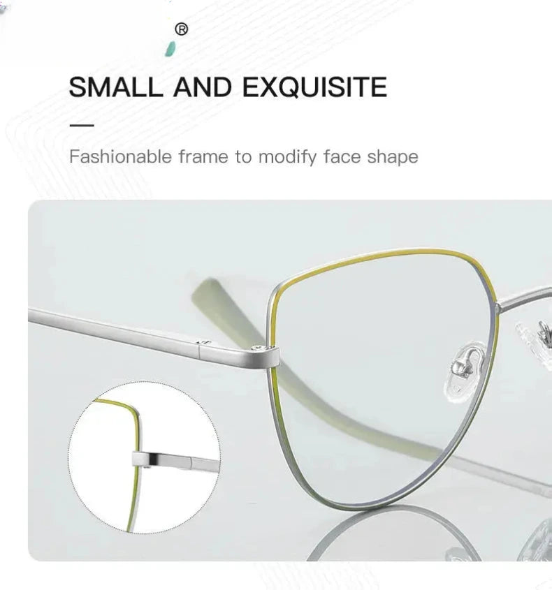 Unisex Cat Eye Full Rim Titanium Reading Glasses 3081 — view 6 | Rx Spectacle