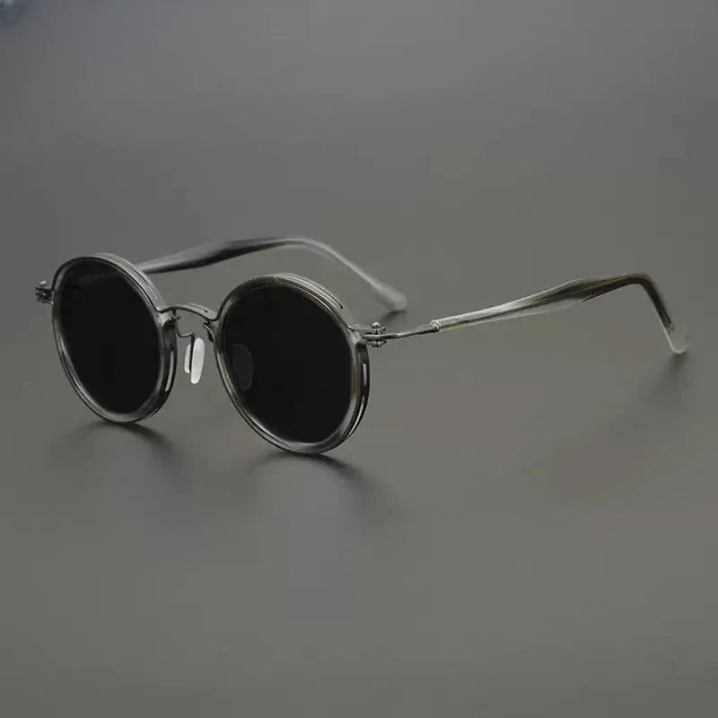 Unisex Round Full Rim Titanium Prescription Glasses Mo10 — view 19 | Rx Spectacle