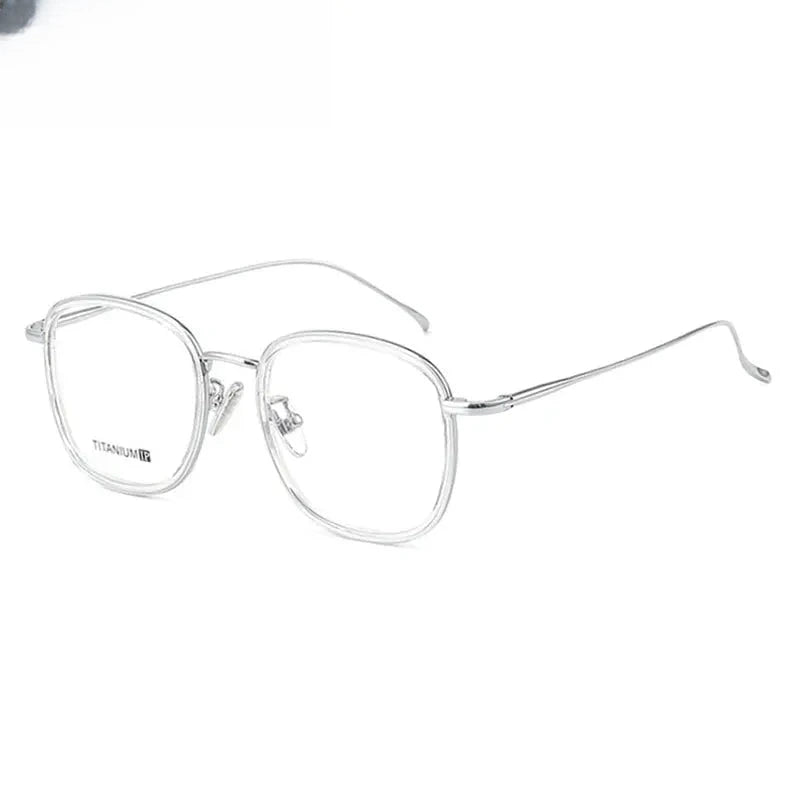 Unisex Square Full Rim Titanium Prescription Glasses 88037 — view 3 | Rx Spectacle