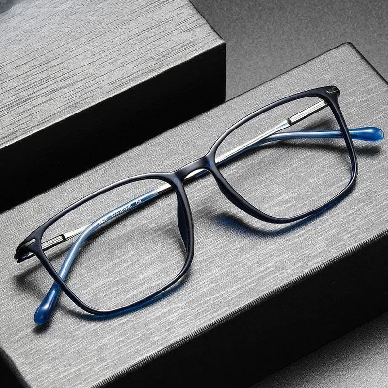Unisex Square Full Rim Titanium Prescription Glasses 8636 — view 1 | Rx Spectacle