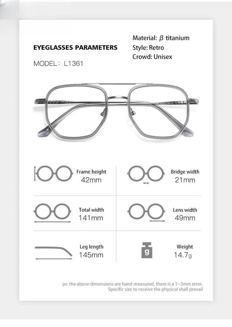 Unisex Oval Full Rim Titanium Double Bridge Reading Glasses 621361 — view 2 | Rx Spectacle