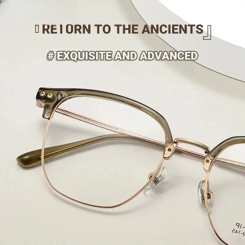 Unisex Square Full Rim Titanium Reading Glasses 8151 — view 3 | Rx Spectacle