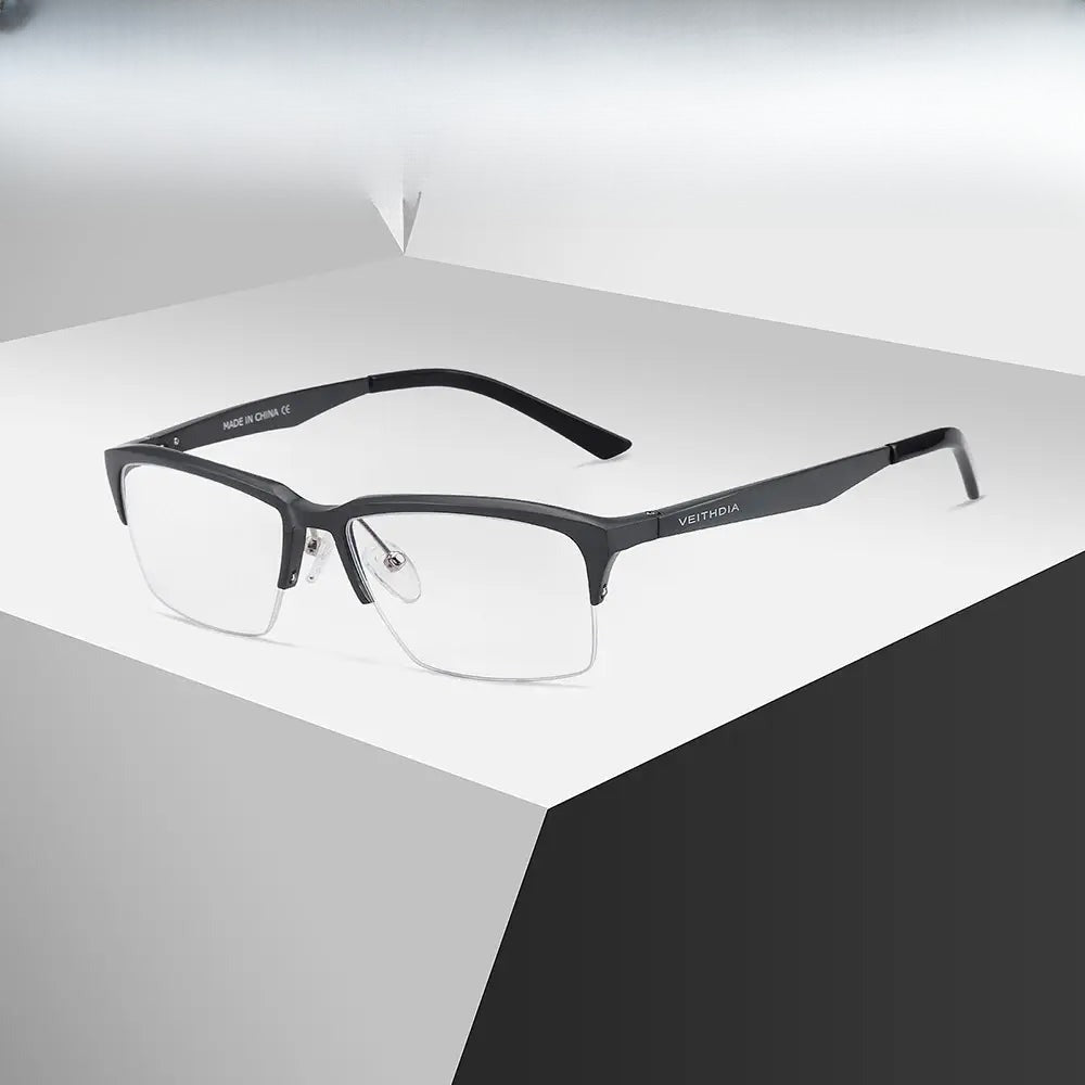 Women's Rectangular Semi-Rimless Alloy Prescription Glasses 872700 — view 1 | Rx Spectacle