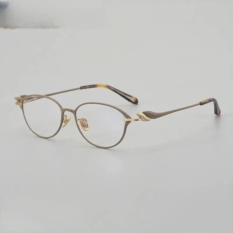 Women's Oval Full Rim Titanium Prescription Glasses 361002 — view 5 | Rx Spectacle