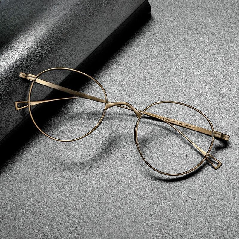 Unisex Round Full Rim Titanium Prescription Glasses Gxyj485 — view 3 | Rx Spectacle