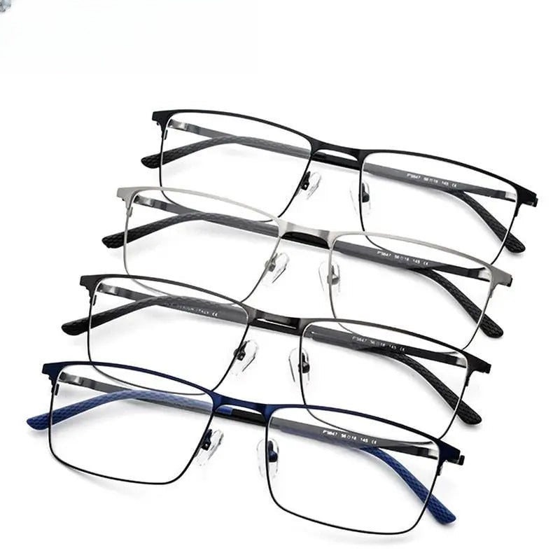 Men's Square Full Rim Titanium Prescription Glasses 9847 — view 1 | Rx Spectacle