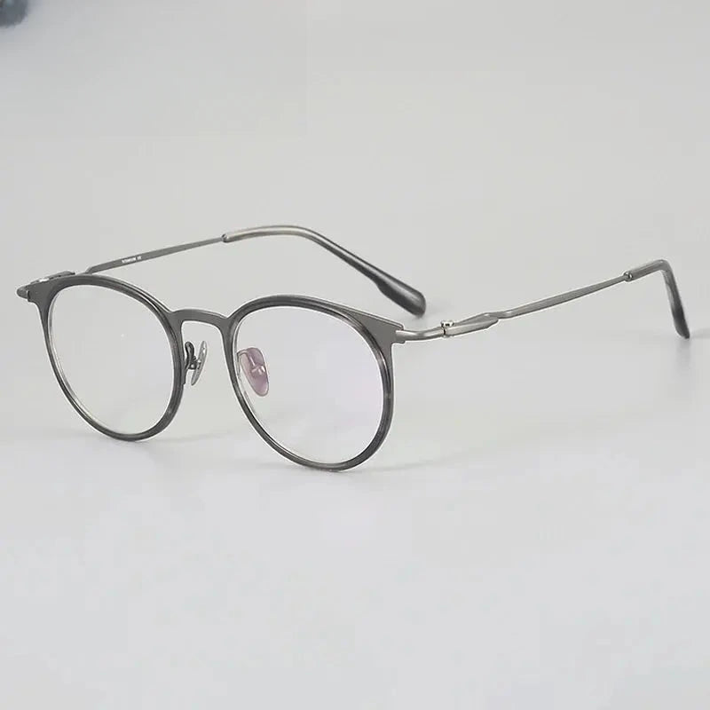 Men's Round Full Rim Titanium Oversized Prescription Glasses 660056 — view 3 | Rx Spectacle