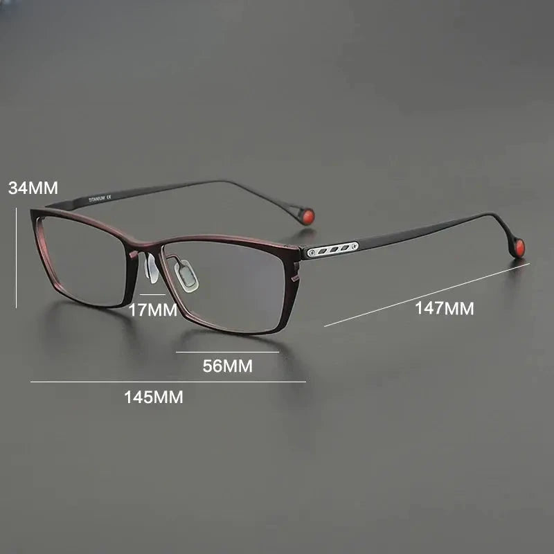 Unisex Browline Full Rim Titanium Prescription Glasses Gxyj2117 — view 2 | Rx Spectacle