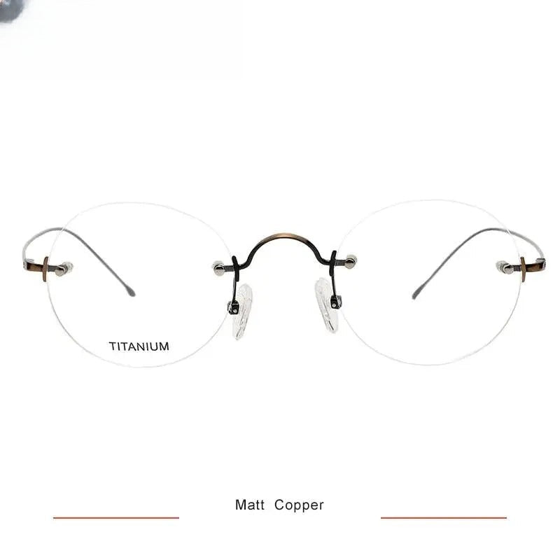 Women's Round Rimless Titanium Prescription Glasses Kr8635 — view 3 | Rx Spectacle