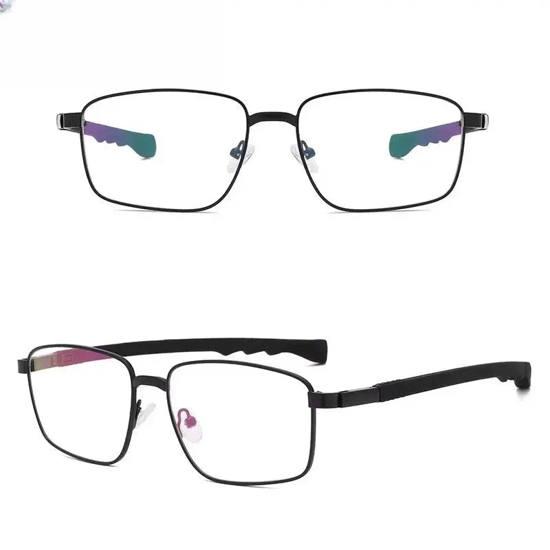 Men's Square Full Rim Alloy Sports Glasses 403076 — view 5 | Rx Spectacle
