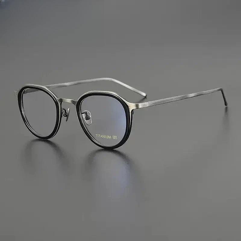 Unisex Square Full Rim Titanium Prescription Glasses Gxyj1202 — view 4 | Rx Spectacle