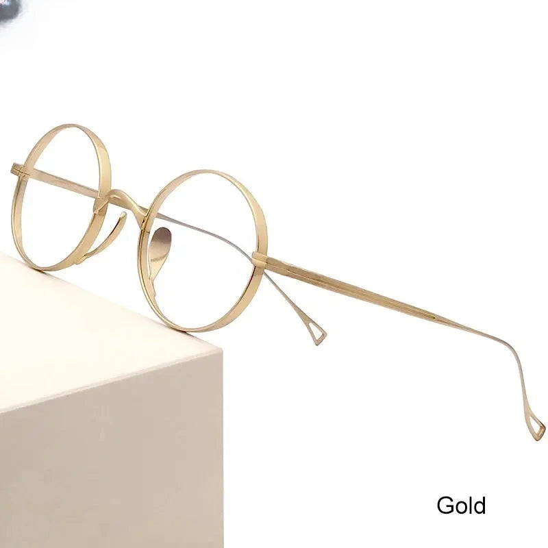 Women's Round Full Rim Titanium Prescription Glasses 10518 — view 4 | Rx Spectacle