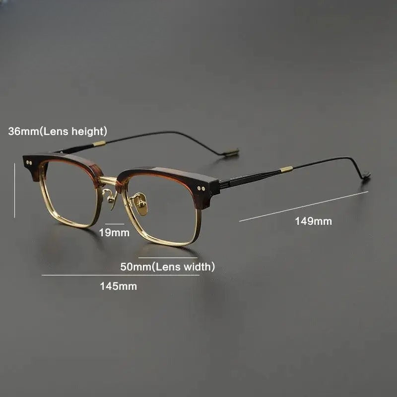 Unisex Square Full Rim Titanium Prescription Glasses Gxyj1129 — view 5 | Rx Spectacle