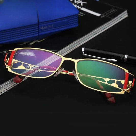 Unisex Square Full Rim Titanium Prescription Glasses 409137 — view 1 | Rx Spectacle