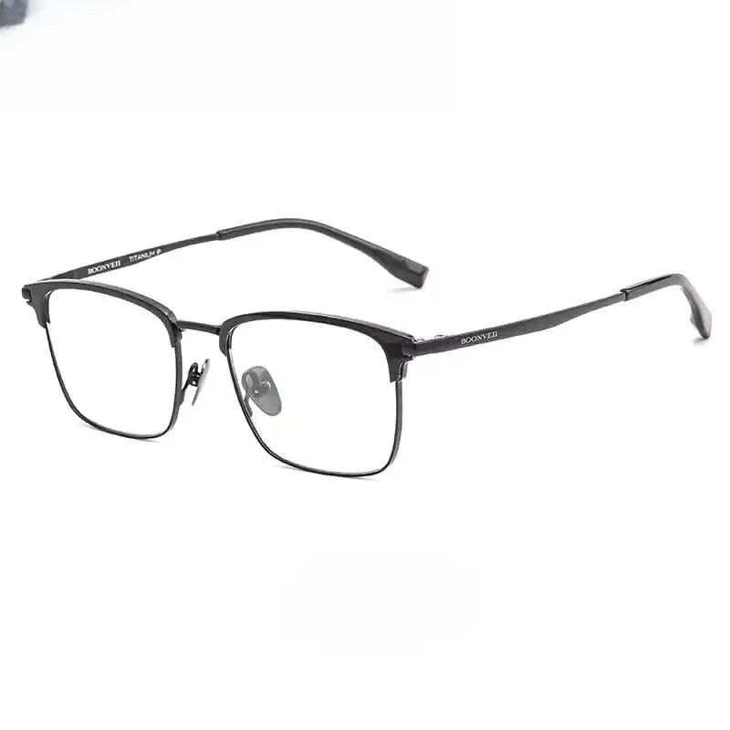 Men's Square Full Rim Titanium Prescription Glasses 617010 — view 6 | Rx Spectacle
